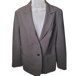 Talbots Black Two Button Women's Blazer Lined Front Pockets Sz 12